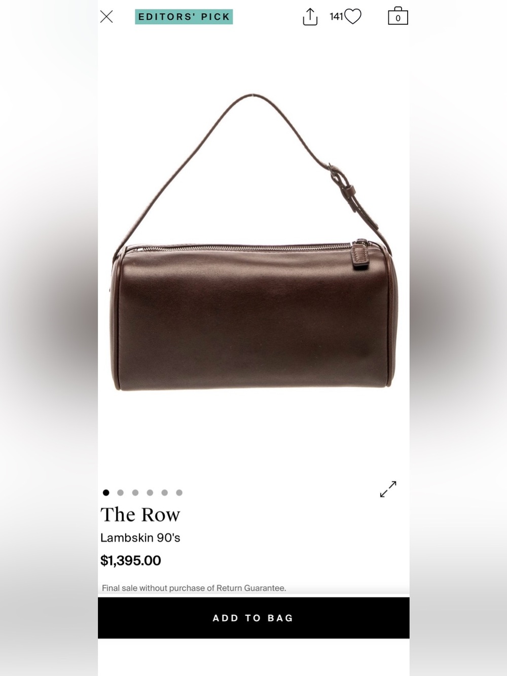 The Row Brown 90s bag Lambskin Bag